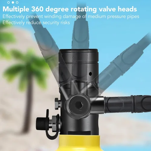 Miniatura 4 de Mini respirador de respiración de buceo portátil, equipo de buceo, tanque de cilindro de oxígeno, 2L X5000 Pro, adaptador de tubo de doble correa