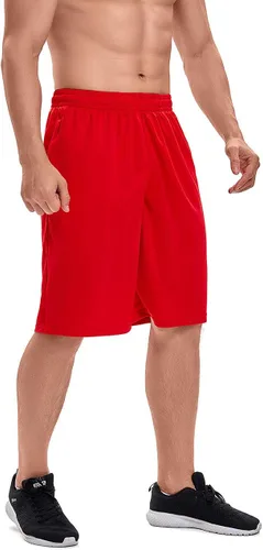 Miniatura 2 de LEAO Pantalones cortos de baloncesto para hombre con bolsillos con cremallera, secado rápido, holgados, pantalones cortos de entrenamiento