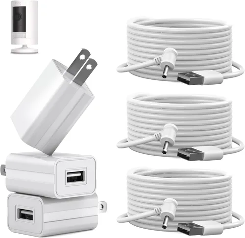 Miniatura 8 de Ayotu Paquete de 2 cables de carga de cámara de 16 pies para batería de cámara adhesiva/enchufable de 3ª generación/2ª generación, adaptador
