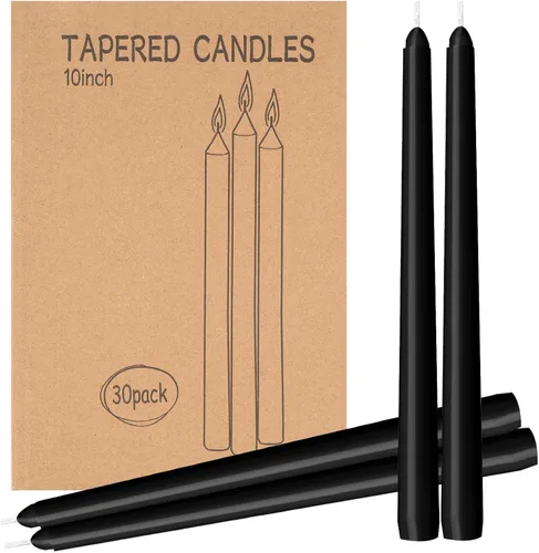 Miniatura 10 de Paquete de 30 velas cónicas blancas - 10 pulgadas sin goteo, sin humo y sin perfume Larga duración 8 horas Velas altas vertidas a mano Velas