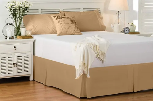 Miniatura 10 de Cotton Delight Falda de cama tamaño Queen 100% tela de mezcla de algodón, ajuste a medida de alta calidad, 1 falda de cama tamaño Queen de 12 Negro