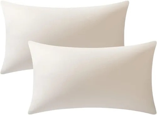Miniatura 7 de Dezene - 2 fundas decorativas de terciopelo para almohada Hielo de vainilla