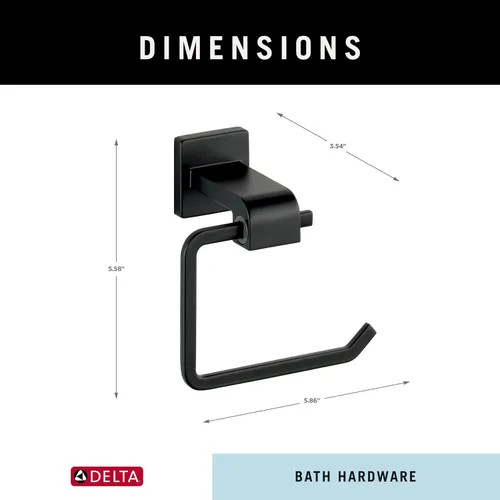 Miniatura 2 de Delta Soporte de papel higiénico Estilo europeo Negro mate Poste individual de montaje en pared Accesorios de baño Ara