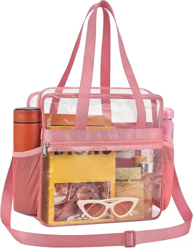 Miniatura 11 de Lyingflat Bolsa transparente para eventos de estadio - 12x6x12, bolsa de deporte transparente con correas reforzadas para el hombro