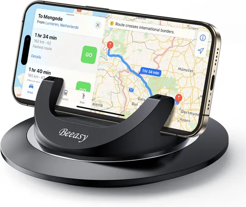 Beeasy Soporte de teléfono celular para salpicadero de automóvil, soporte de teléfono con silicona giratoria de 360°, antideslizante, soporte
