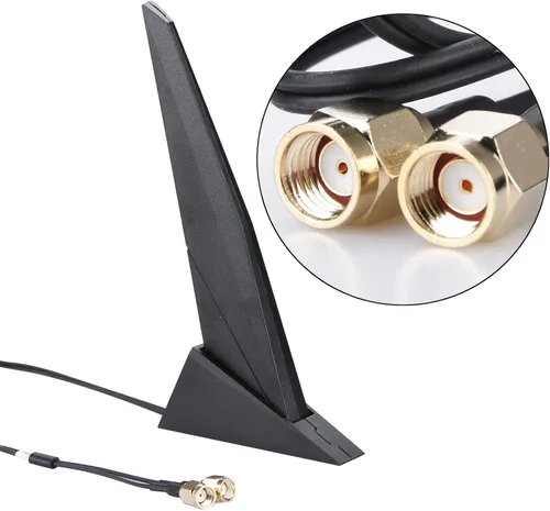Miniatura 4 de TECKEEN Antena WiFi de doble banda para Asus Z390 Z490 X570 placa base 2T2R, 2.4G/5G WiFi6e antena con cable de extensión, magnética en la parte