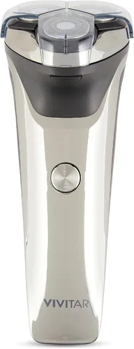 VIVITAR Afeitadora giratoria metálica inalámbrica de 3 cabezales, afeitadora giratoria eléctrica inalámbrica para hombres con tres cabezales