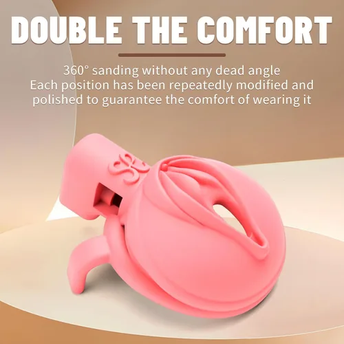 Miniatura 3 de Lock Love Dispositivos de castidad masculina, jaula para pene mariquita, jaula de pene de virginidad plana, impresa en 3D, ligera, rosa, realista