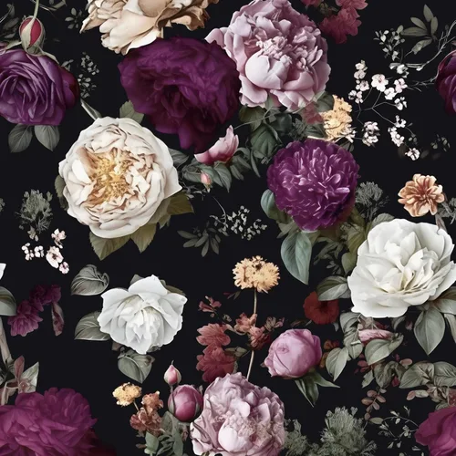 Miniatura 12 de Papel tapiz floral oscuro, papel tapiz autoadhesivo para despegar y pegar, papel tapiz de vinilo negro bohemio para armarios, papel adhesivo