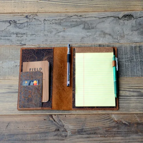 Miniatura 3 de JJNUSA Funda de cuero compatible con tops, bloc legal, bloc de notas de 5 x 8 pulgadas, regla legal, cuadernos envejecidos genuino A5, funda
