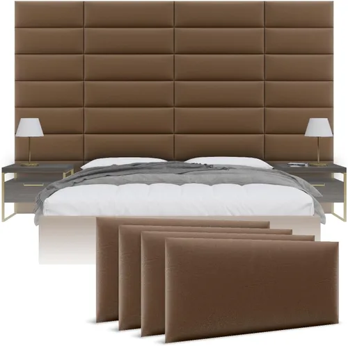 Miniatura 22 de Cabeceras tapizadas Vänt - Paneles de pared para montar en la pared tamaño Queen/Full - Champán neutro metálico - Juego de 4 paneles