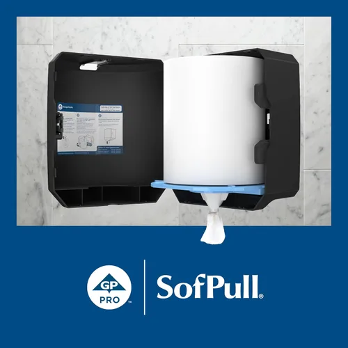 Miniatura 3 de Georgia-Pacific SofPull Centerpull - Toalla de papel prémium de capacidad regular, color blanco, 28124, 324 hojas por rollo, 6 rollos por caja