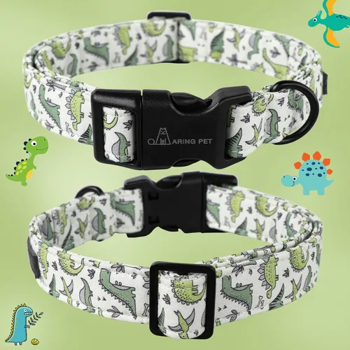 Miniatura 3 de Aring Pet Collar de algodón, ligero y ajustable, con hebilla de liberación rápida para perros pequeños, medianos y grandes, para cachorros, XS