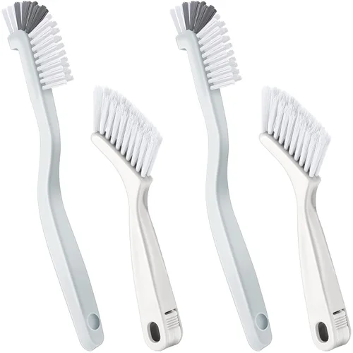 Patelai Juego de 4 cepillos de limpieza pequeños, cepillo de limpieza para uso doméstico para limpiar botellas, fregadero, fregadero de cocina,