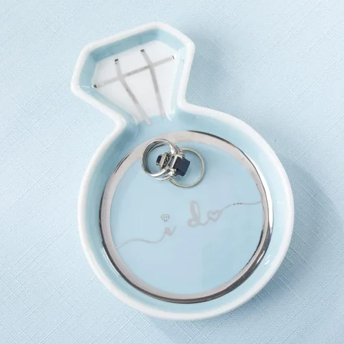 Kate Aspen Plato para bisutería, regalo de boda, bandeja decorativa, soporte para anillos de boda, bandeja de joyería, decoración del hogar,