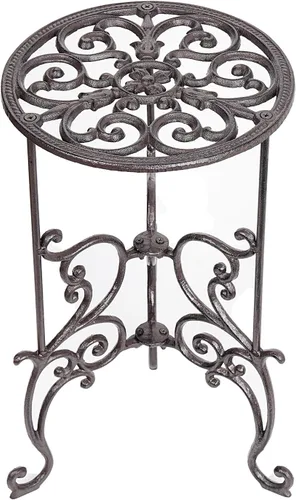 Sungmor - Soporte de hierro fundido resistente para plantas en maceta, estante de metal de 19.3 pulgadas de 1 nivel, soporte decorativo para macetas