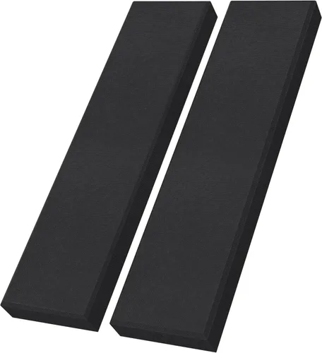 UMIACOUSTICS 2 paneles acústicos de fibra de vidrio, paneles de absorción de sonido de 48 x 12 x 2 pulgadas, paneles a prueba de sonido para Negro