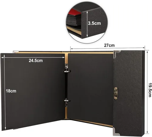 Miniatura 2 de Álbum de recortes Firbon hecho a mano DIY álbumes de fotos familiares álbum de memoria para parejas libro de recortes de página negra para Negro