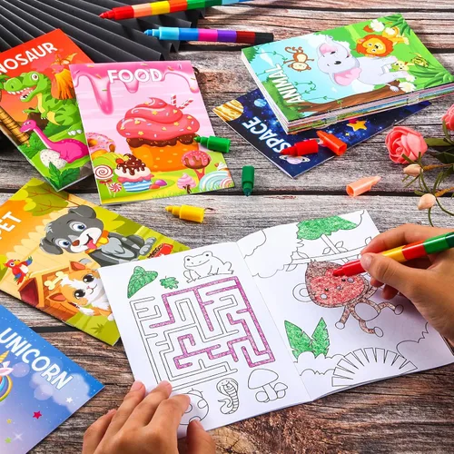 Miniatura 3 de BenLouis Libros para Colorear Recuerdos de Fiesta a Granel Mini Libros para Colorear para Niños de 4-8-12 Años Pequeños Libros de Actividades