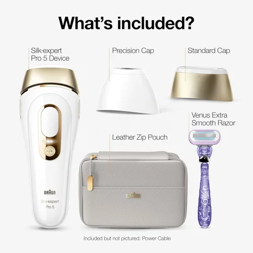 Miniatura 10 de Braun - Dispositivo de depilación láser de larga duración IPL para mujeres y hombres, Silk Expert Pro5 PL5157, cuerpo completo, con maquinilla