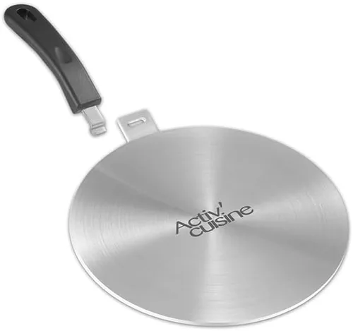 Miniatura 8 de ACTIV CUISINE Difusor de calor de 5.5 pulgadas, placa adaptadora de inducción de acero inoxidable, mango extraíble, utensilios de cocina de leche