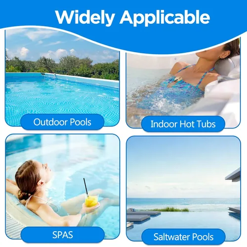 Miniatura 7 de Tiras de prueba de piscina, tiras de prueba de piscina 7 en 1, 50 tiras de prueba química de agua para agua de piscina, tiras de prueba de spa
