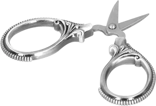 Miniatura 5 de Tijeras de costura de acero inoxidable Tijeras de costura de hilo portátil para bordado a sastre Tijeras de artesanía Cobre antiguo