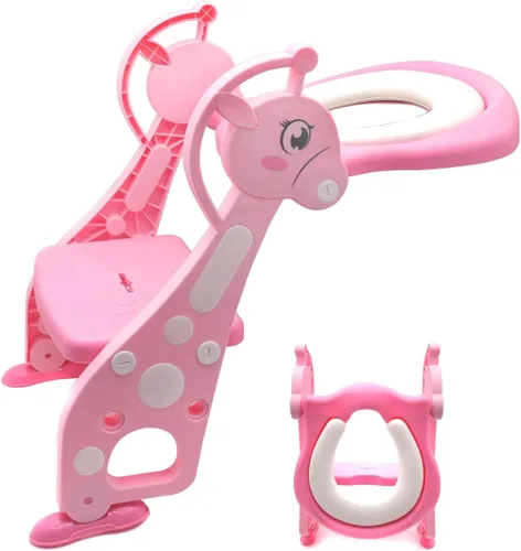 Miniatura 14 de Escalera de asiento de entrenamiento para niños pequeños, silla de inodoro con escalón más ancho, entrenador de baño para niños pequeños Azul