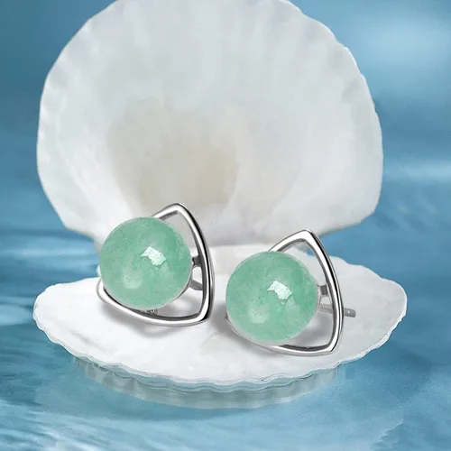 Miniatura 31 de Jade Earrings Studs,Green Jade Earrings for Women,925 Sterling Silver Earrings Studs for Sensitive Ears,Handmade Jade Earrings for Birthday