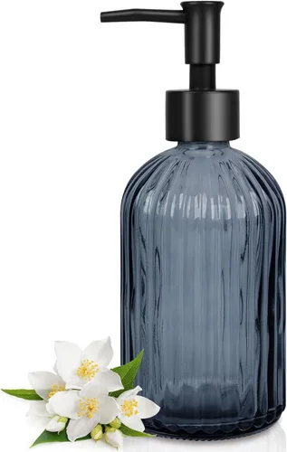 Miniatura 19 de Topsky Dispensador de jabón de vidrio con bomba de plástico, dispensador de jabón de manos líquido de 330 ml, bomba a prueba de óxido para cocina