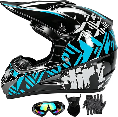 Miniatura 16 de Cascos de Dirt Bike para Jóvenes de Moda para Niños, Motocross, Motocicleta, BMX, ATV, Todoterreno, Cuatro Ruedas, Cascos Integrales para Bicicleta