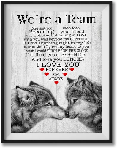 Cuadro de lobo, arte de pared motivacional de lobo, póster inspirador, impresiones en lienzo, pinturas para decoración de pared de pareja para