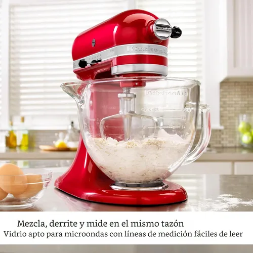 Miniatura 3 de KitchenAid Tazón de Vidrio de 5 Cuartos con Cabeza Inclinable con Marcas de Medición y Tapa - KSM5GB