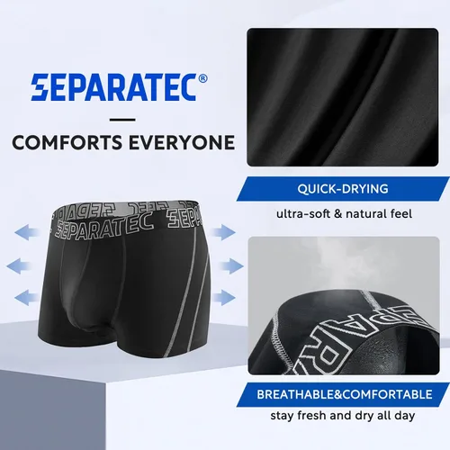 Miniatura 4 de Separatec Mens Trunks Underwear with Dual Pouch Mens Underwear, Soft Breathable Rayon Made from Bamboo Trunks for Men
