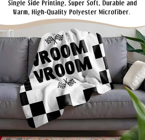 Miniatura 5 de HIWX Manta a cuadros blancos y negros para niños, larga vida, manta retro moderna a cuadros para habitación de niños, dormitorio, hogar, sala