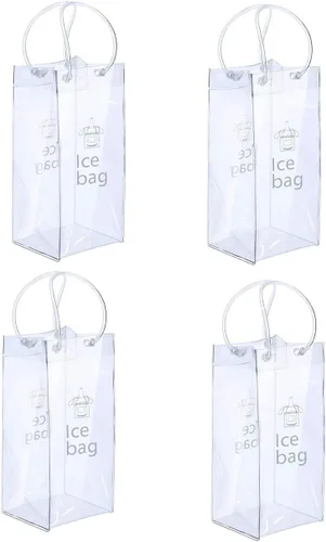 Miniatura 10 de Bolsa de vino de hielo, portátil, plegable, transparente, con asa, para fiestas, exteriores, champán, cerveza fría, vino blanco, bebidas frías