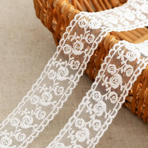 Miniatura 9 de Cinta de encaje, cinta de volantes, cinta de encaje negro de 6 yardas, adornos de cordones negros de 1.8 pulgadas de ancho, cintas delicadas