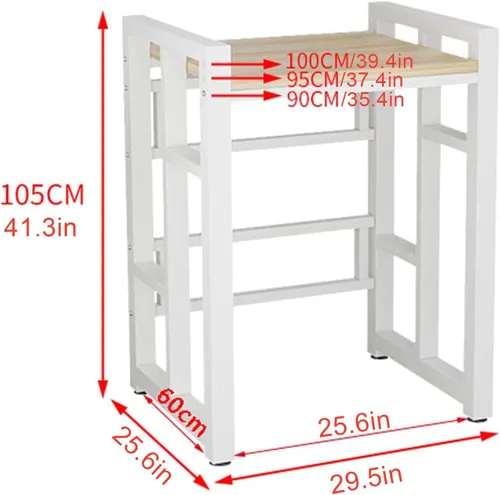 Miniatura 2 de Estante grueso para lavadora con estante ajustable, estante de almacenamiento apilable que ahorra espacio, soporte apilable para lavadora y secadora