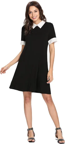 Miniatura 3 de Floerns Camiseta holgada Casual para Mujer, Vestido flojo, Simplemente combina con un collar, Manga 34