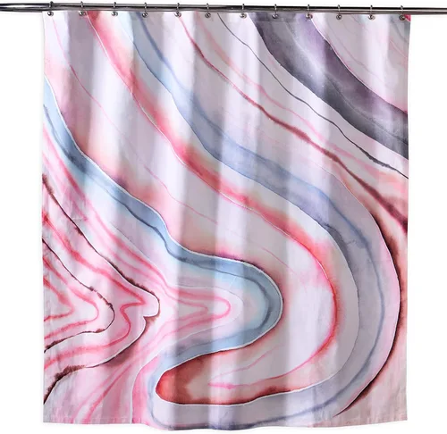 Miniatura 17 de Maison d' Hermine Cortina de ducha 100% algodón, un panel, 70 x 72 pulgadas, cortinas de ducha de tela lavable para baño, fácil de colgar con 12