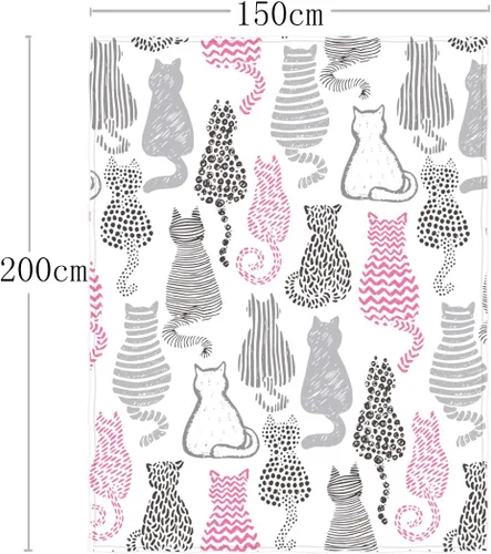 Miniatura 5 de Manta de 58 x 80 pulgadas con bonito estampado de gato súper suave para cama, sofá, ligera, para viajes, camping, para niños y adultos, para todas