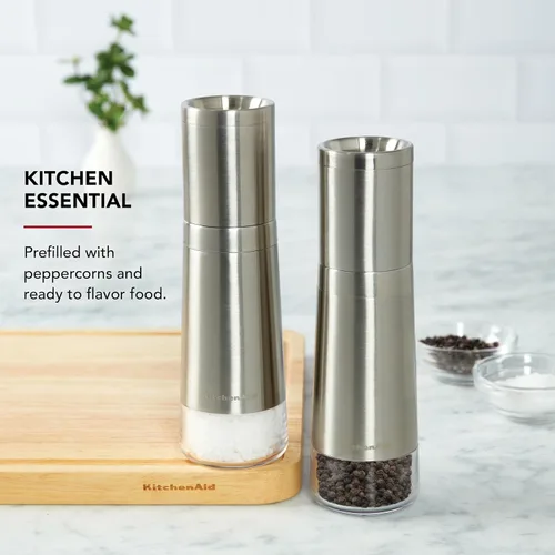Miniatura 3 de KitchenAid Molinillo de pimienta lleno de acero inoxidable, 8 pulgadas