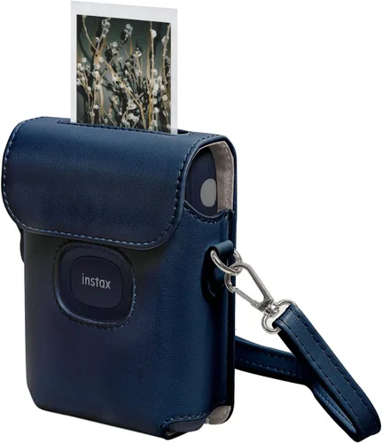 MUZIRI KINOKOO Mini Link 2 - Funda compatible con Fuji Instax Link 2 para impresora fotográfica de piel sintética, color azul