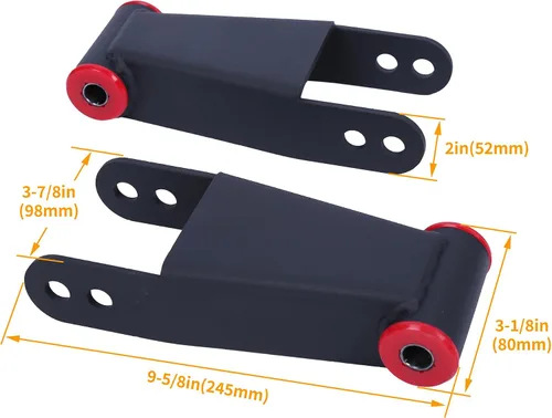 Miniatura 6 de ECOTRIC 2"-3" Grilletes de descenso traseros compatibles con Ford F150 F-150 2004-2014, kit de nivelación trasero ajustable de 5-7,5 cm, 2wd, Negro