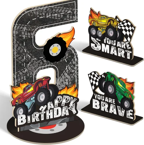 Miniatura 9 de Juego de 3 piezas de dinosaurios con signo de número de 2º cumpleaños, decoración de mesa de dinosaurios para niños y niños de 2º cumpleaños