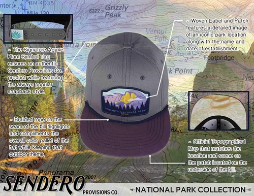 Miniatura 2 de Sendero Provisions Co. National Park - Sombrero de cuerda trenzada Snapback Collection