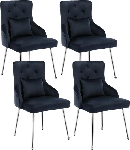 Miniatura 29 de Silla de tocador de terciopelo, silla de comedor tapizada para dormitorio, comedor, sala de maquillaje, silla moderna para sala de estar con patas