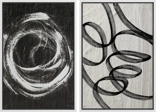 Miniatura 21 de SIGNWIN Lienzo enmarcado para pared, ilustraciones abstractas texturizadas en tonos beige terrosos, arte moderno, decorativo, contemporáneo