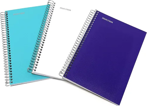 Miniatura 7 de Mintra Office Durable Spiral Notebook - 2 Subject (Junior Size 3pk (6.5in x 9.5in), Arctic Ice, Sun Yellow, Spring Pink)