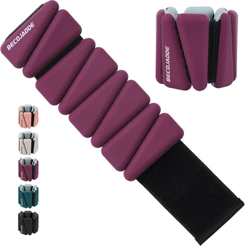 Miniatura 12 de BECOJADDE Juego de pesas de tobillo de 2 (1 libra/2 libras/3 libras cada una) Pesas ajustables de muñeca para mujeres y hombres, pesas portátiles